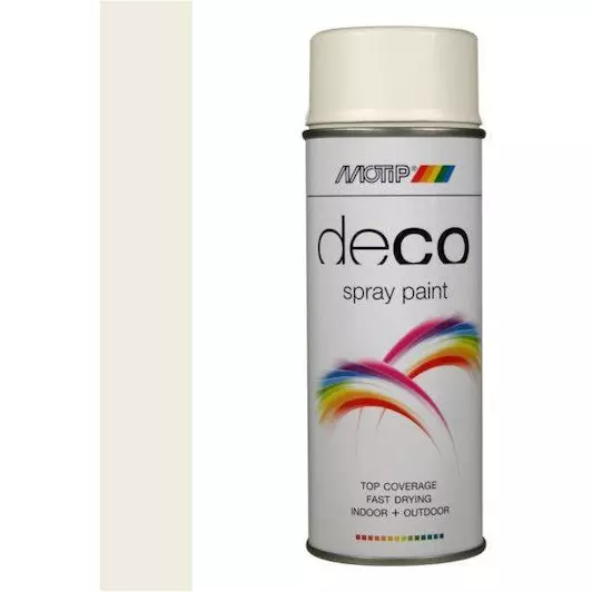 MOTIP COLOURSPRAY LAK MAT RAL 9010 HELDER WIT 400 ML REF:MOT01650 MOTIP