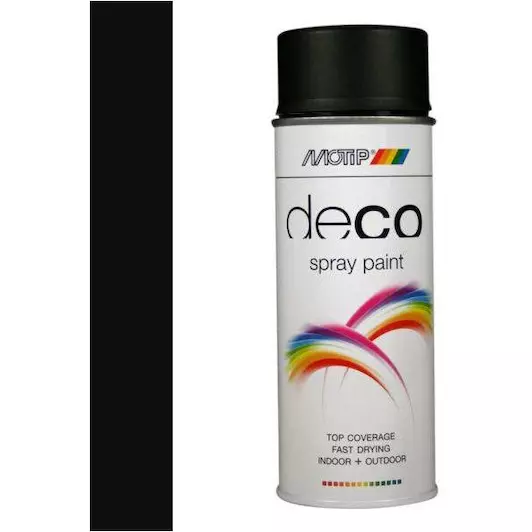 MOTIP COLOURSPRAY LAK ZIJDEGLANS RAL 9005 DIEP ZWART 400 ML REF:MOT01659 MOTIP