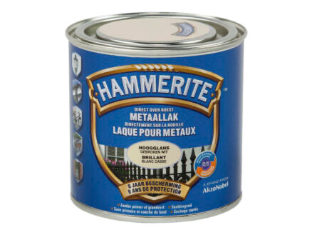 HT HOOGGLANSLAK GEBROKEN WIT 250 ML REF:HT5082249 HAMMERITE