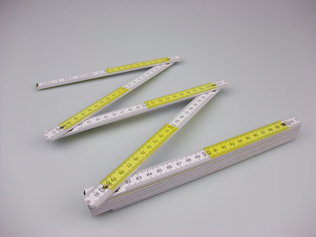 DUBBELE VOUWMETER HOUT WIT/GEEL IR100616 368001