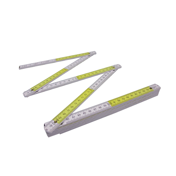 DUBBELE VOUWMETER HOUT WIT/GEEL IR100616 368001