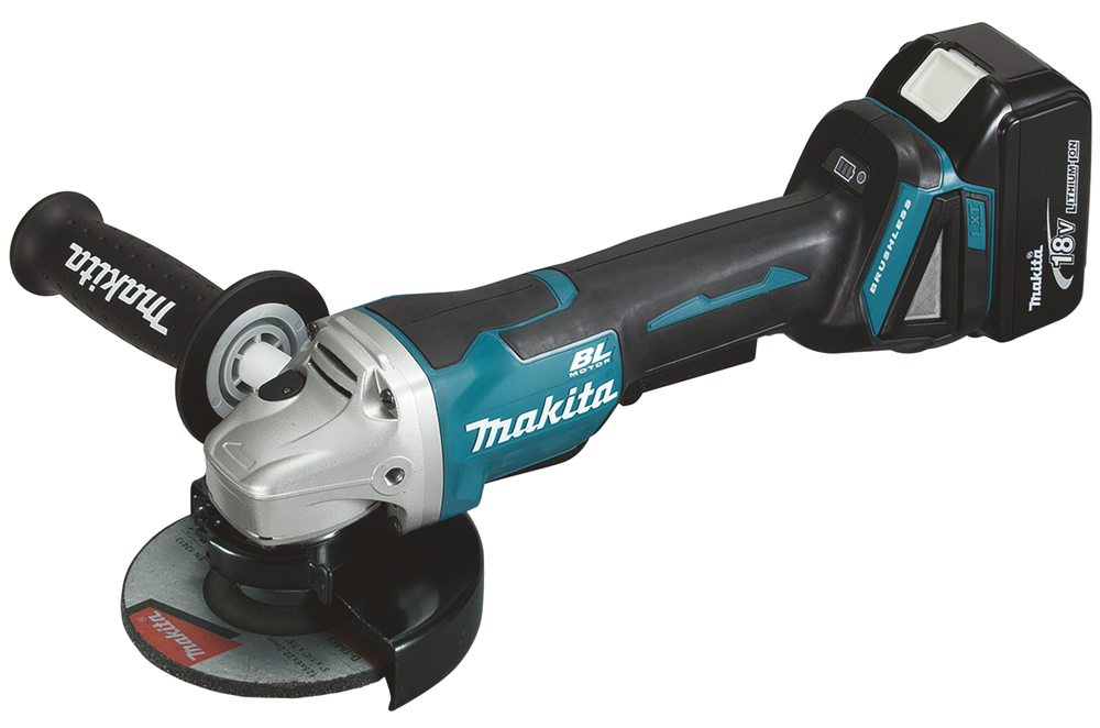 ACCU HAAKSE SLIJPER 125MM LXT 18V + 2X BL1850 + 1X DC18RC + MAKPAC  REF:DGA508RTJ MAKITA