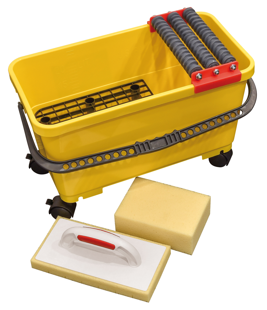 PROFI TEGEL-WAS-SET MET 3 ROLLEN 24L REF:KU 995124