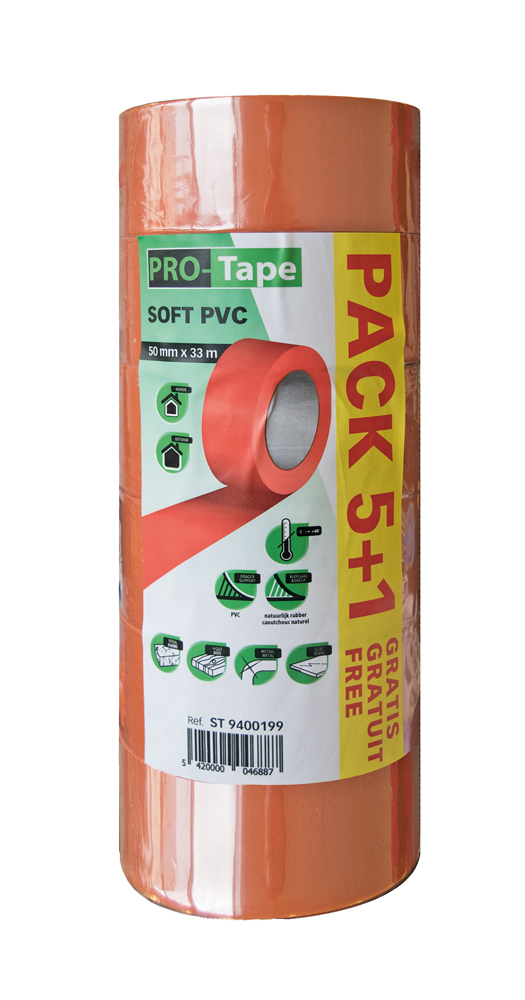TAPE PVC STANDAARD 50MMX33 M 5+1 GRATIS REF:ST 9400199 SUPERTAPE