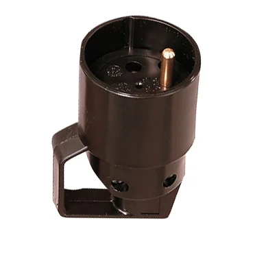 KOPPELSTEKKER MET RING II+A -16A (MET KINDERVEILIGHEID) ZWART REF:214.25