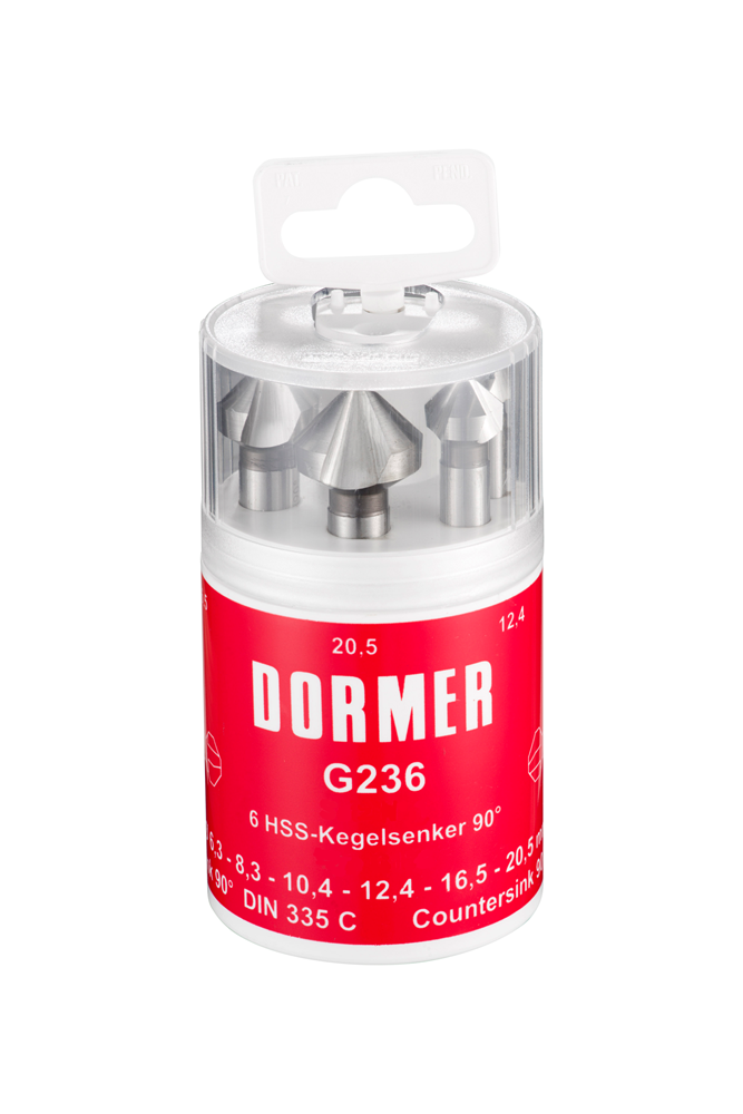 6 DELIGE HSS VERZINKBORENSET 90° TYPE G236 REF:G2364 DORMER
