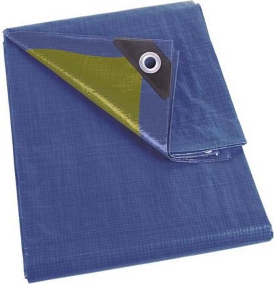 DEKZEIL - BLAUW/KAKI STERK 4X4M REF:110-0404 PEREL