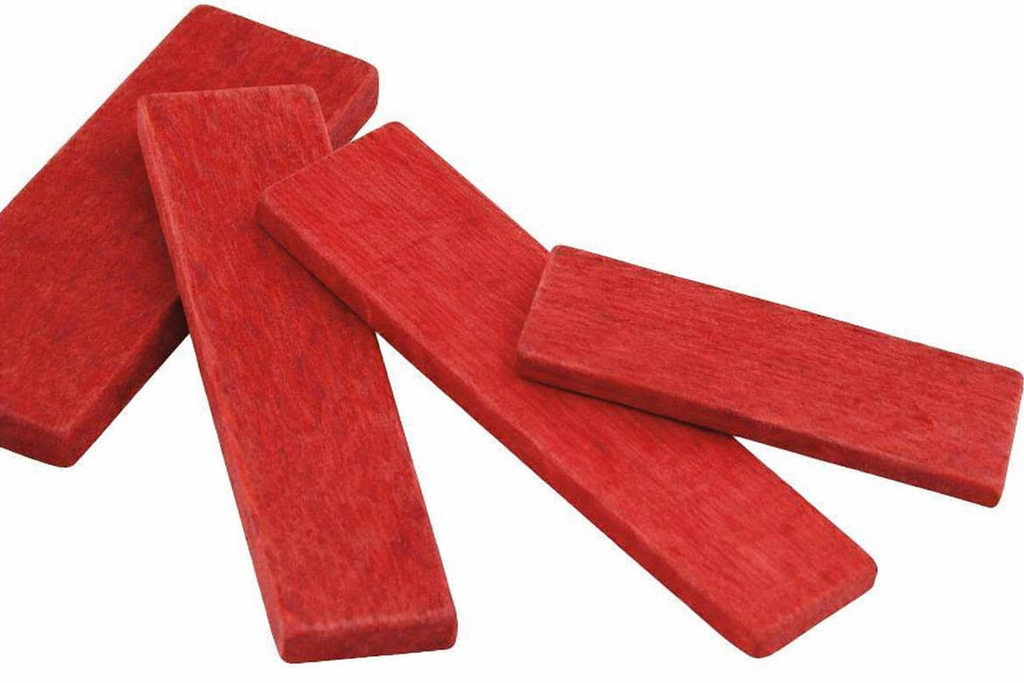 HOUTEN STEUNBLOKJE ROOD 20X2X80MM 100ST REF: 170042 MENO