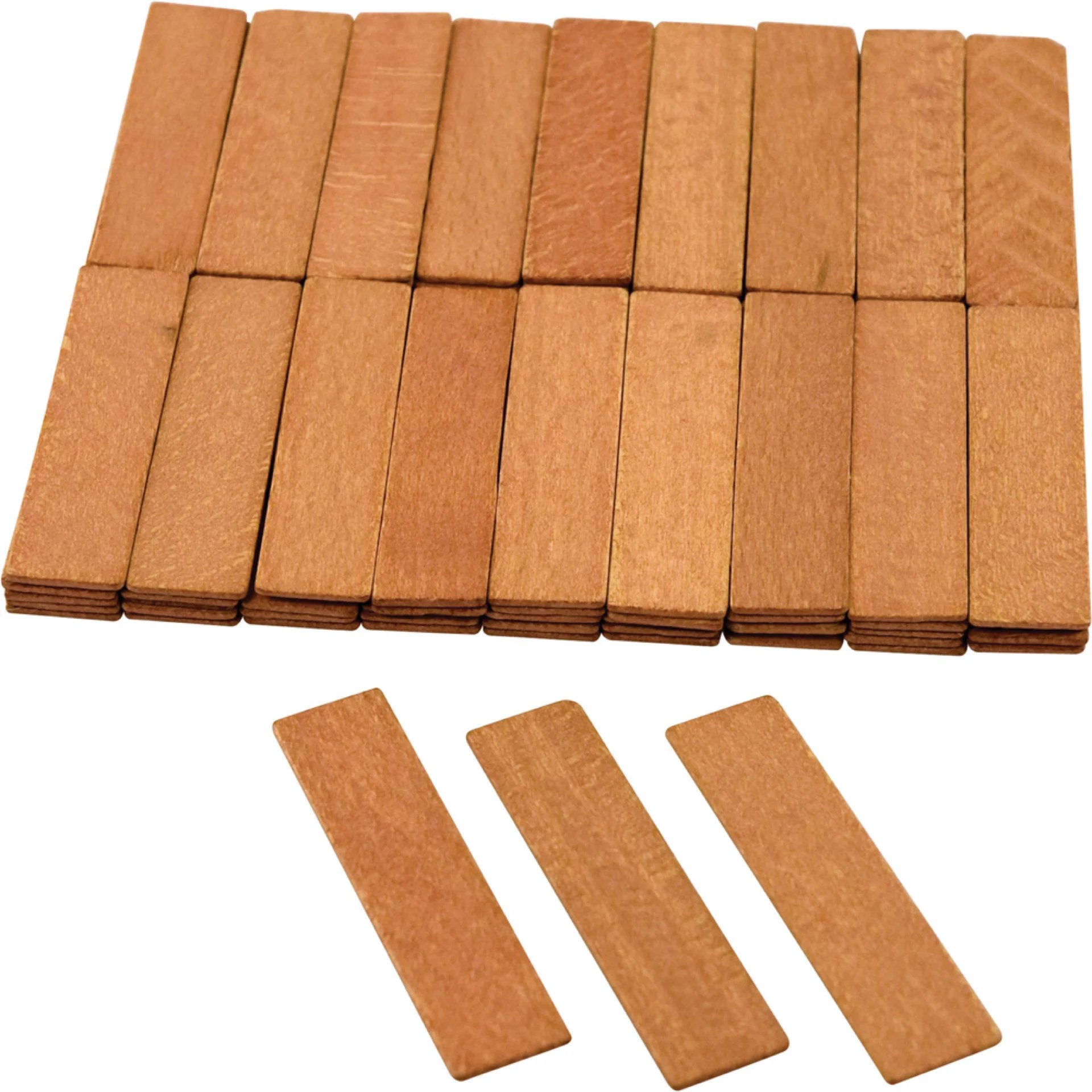 HOUTEN STEUNBLOKJE ROOD 20X2X80MM 100ST REF: 170042 MENO