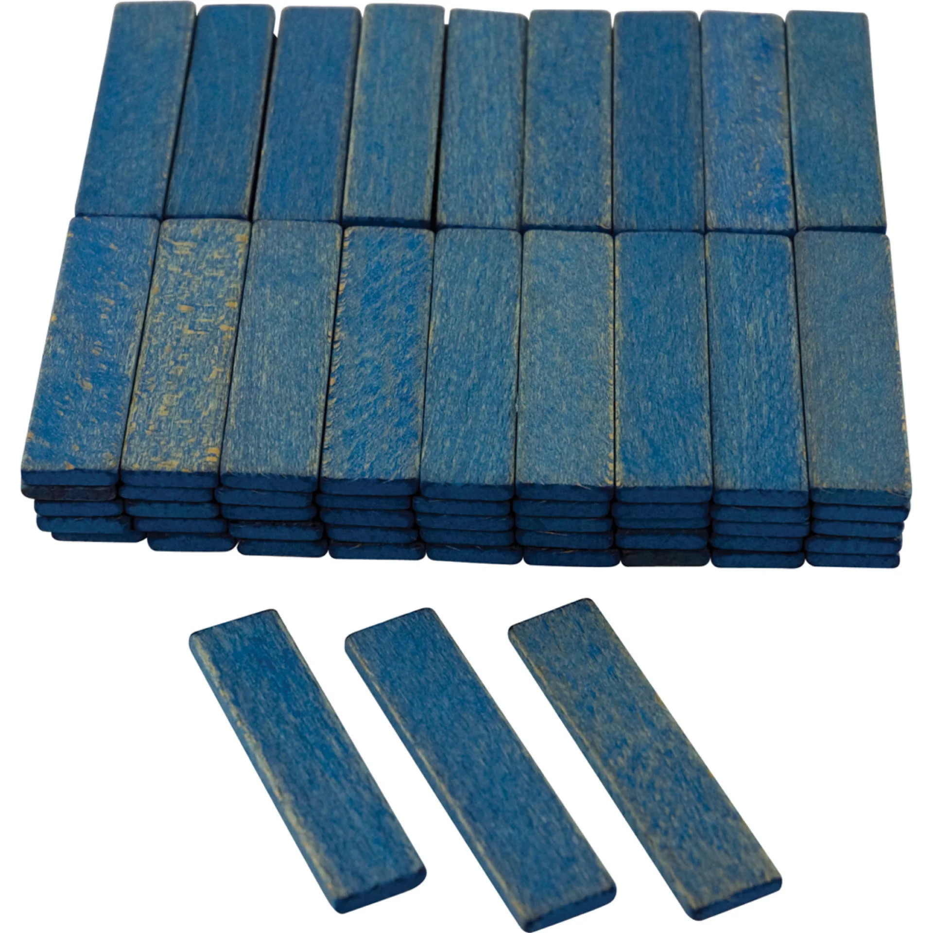 HOUTEN STEUNBLOKJE BLAUW 20X5X80MM 100ST REF:170045 MENO