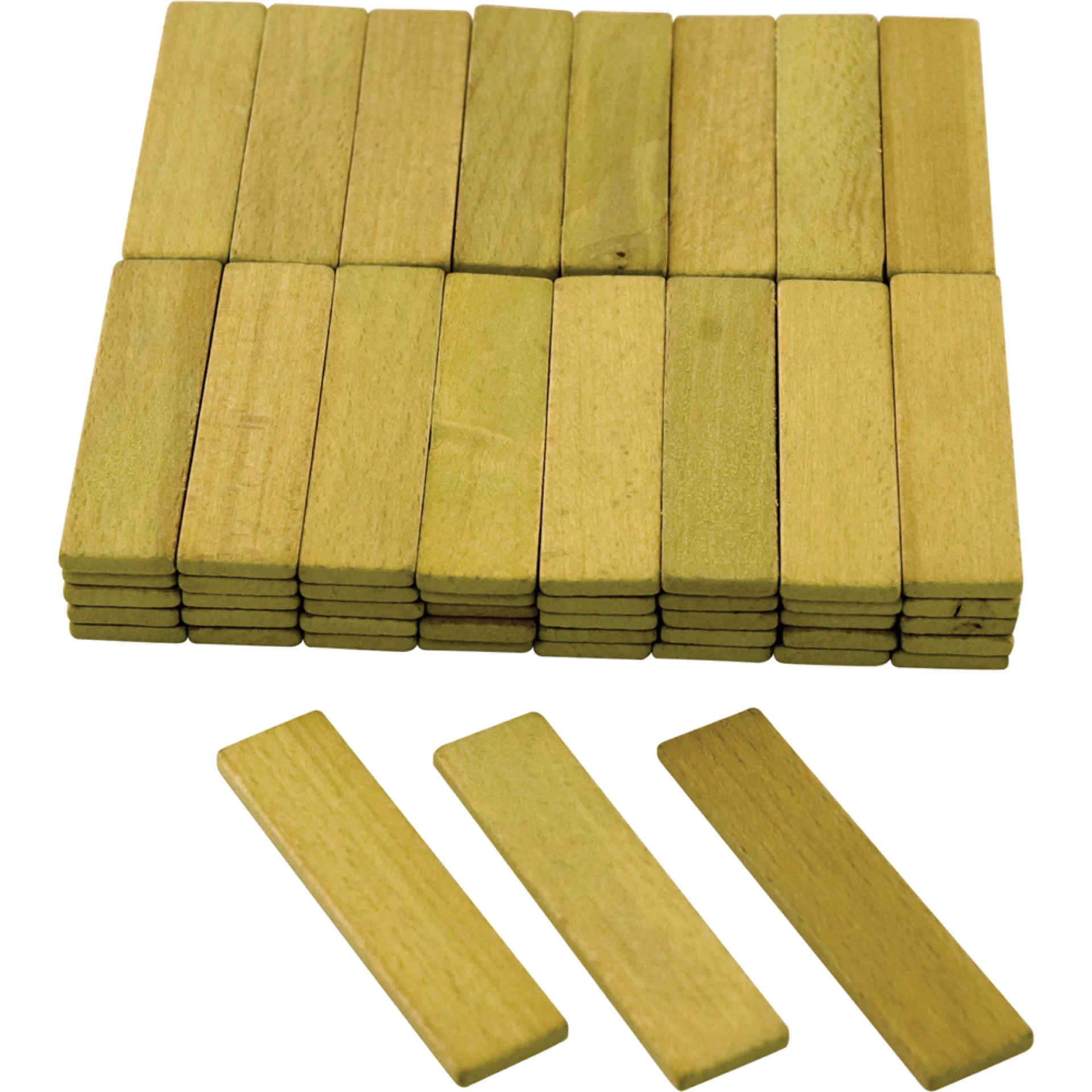 HOUTEN STEUNBLOKJE GEEL 20X4X80MM 100ST REF:170044 MENO