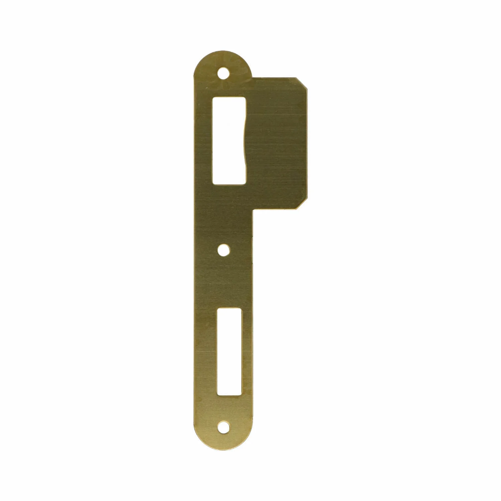 VLAKKE SLUITPLAAT VOOR SLOT A1353-A1553-A2653 MESSING GEPOLIJST-AFGERONDE HOEK REF:PA05225 00 LITTO