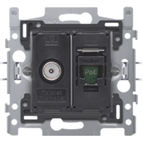 AANSLUITING COAX+RJ45 UTP CAT6 REF:NI-170-66258 NIKO