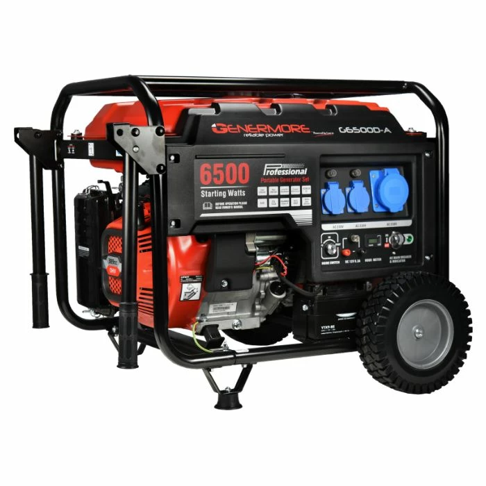 STROOMGROEP BENZINE 6,5KVA REF:G6500D-A GENERMORE