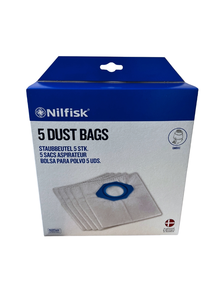 DUST BAG FLEECE GM 80C 5ST REF:107418500 NILFISK
