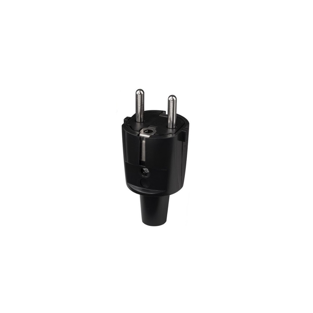 DOMESTIC PVC STEKKER II+A 16A/250V ZWART REF:1418000