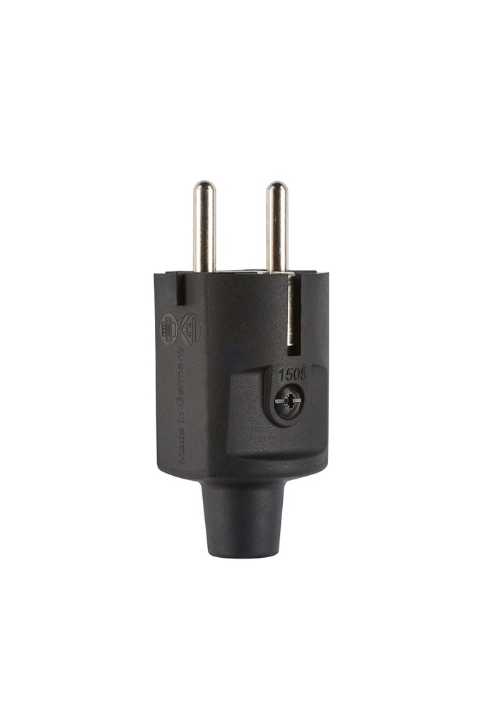 DOMESTIC PVC STEKKER II+A 16A/250V ZWART REF:1418000