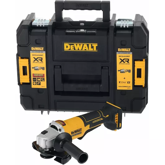 18V XR 125MM HAAKSE SLIJPER (DODEMANSSCHAKELAAR) - IN TSTAK REF:DCG408NT-XJ DEWALT