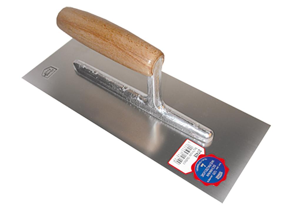 PLAKSPAAN 260X100X0.4MM MET HOUTEN HANDGREEP INOX