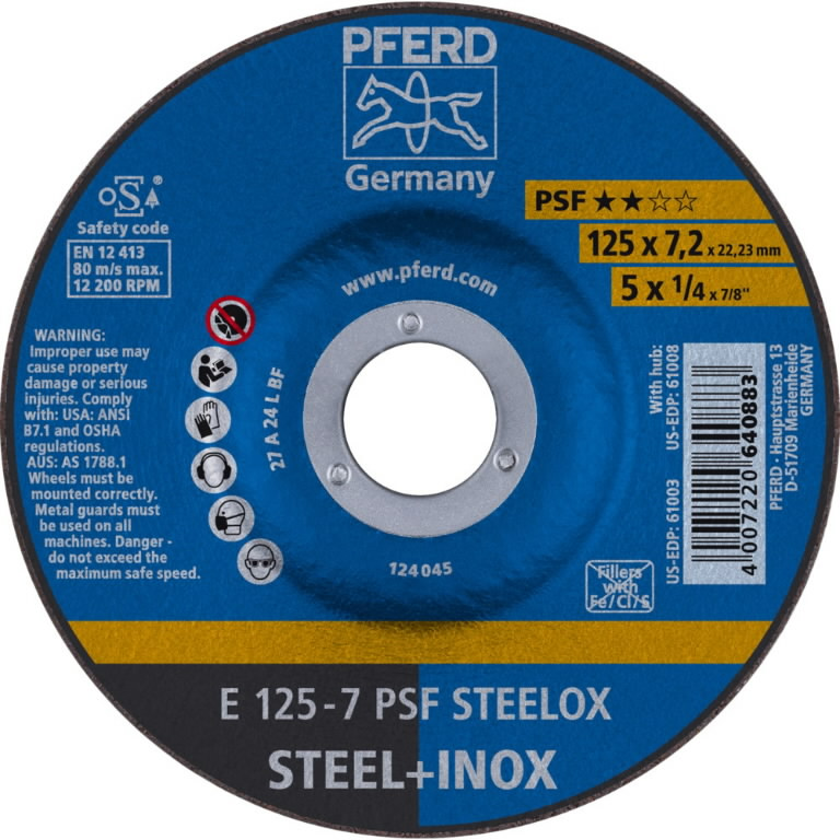 AFBRAAMSCHIJF E 125-7 PSF STEELOX REF:62012640 PFERD