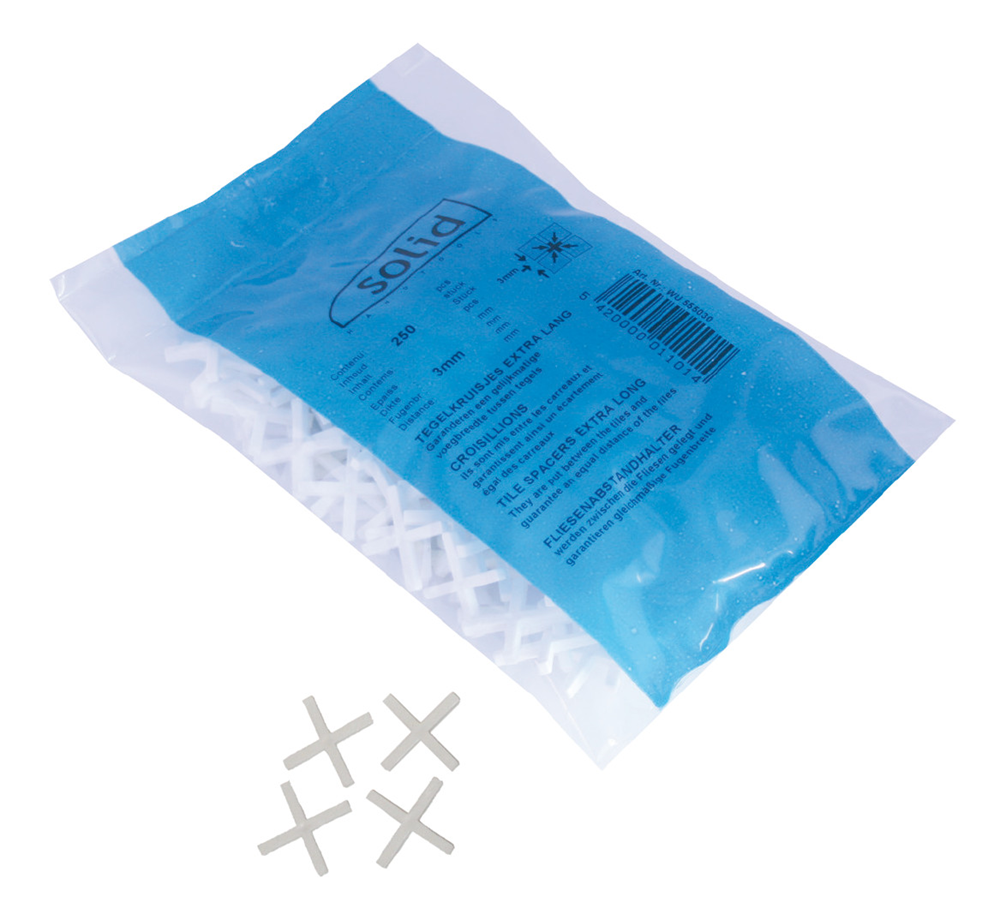 TEGELKRUISJES KUNSTOF 8MM WU 555080 SOLID BLUE