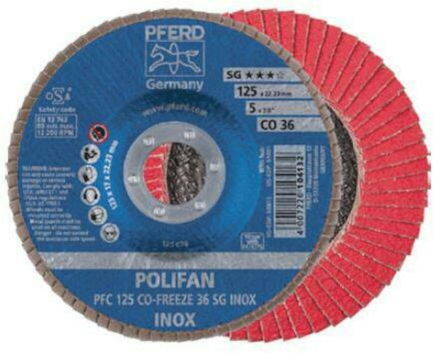POLIFAN PFC 125 CO-FREEZE 50 SG INOX REF:67712550 PFERD