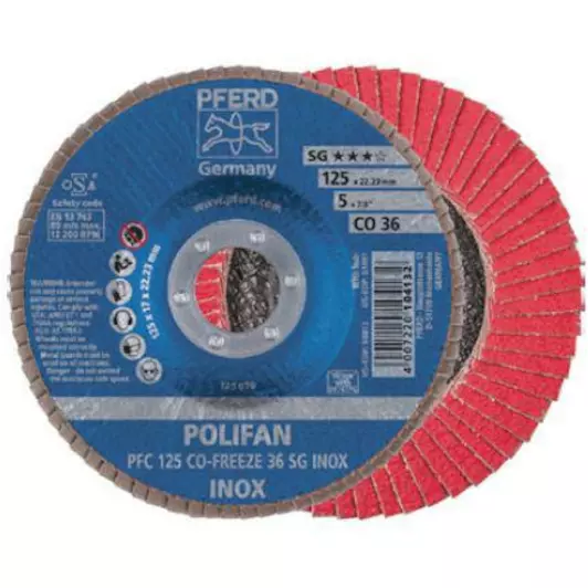 POLIFAN PFC 125 CO-FREEZE 80 SG INOX REF:67712580 PFERD