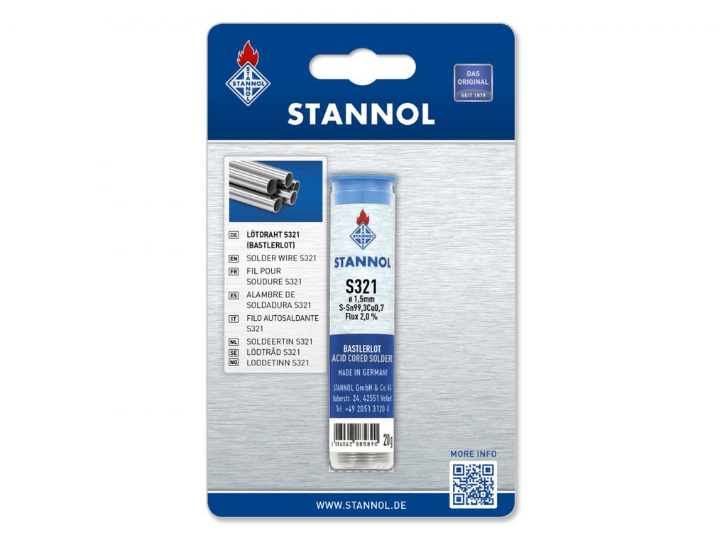 SOLDEERDRAAD S321  S-SN99,3CU0,7 1,5MMX25GR TU 940011 REF:380943 STANNOL