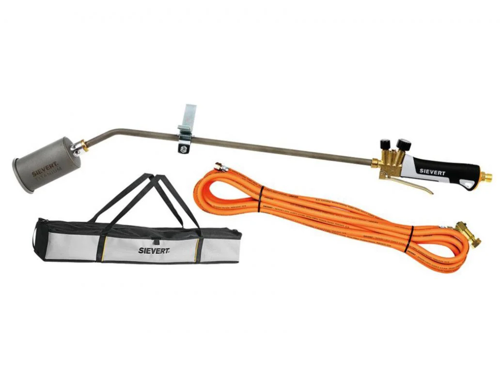 SET TURBOROOFER :10 M SLANG HANDGREEP PRO88 EN BRANDER IN TITANIUM 60MM IN ZAK REF:346070 SIEVERT