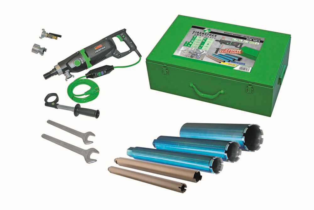 DIAMANTBOORMACHINESET ETN 162/3 + 5 BOORKRONEN REF:EE 03G34-SET EIBENSTOCK