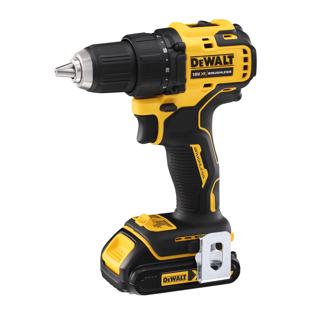 18V XR BRUSHLESS COMPACTE SCHROEF-/BOORMACHINE 2X1.5AH REF:DCD708S2T-QW DEWALT