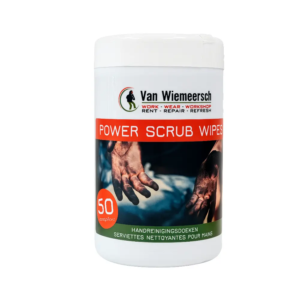 VAN WIEMEERSCH POWER SCRUB WIPES - (HAND)REINIGINGSDOEKJES PRIVATE LABEL REF:SCR 2327 E 06050 B