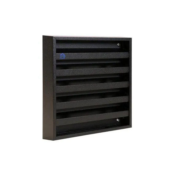 OPBOUW MUURROOSTER 431 ALU 165X165 STRUCTUUR 9005 ZWART REF:10466 RENSON