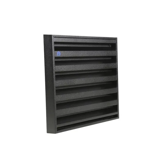 OPBOUW MUURROOSTER 431 ALU 225X225 STRUCTUUR 9005 ZWART REF:17401 RENSON