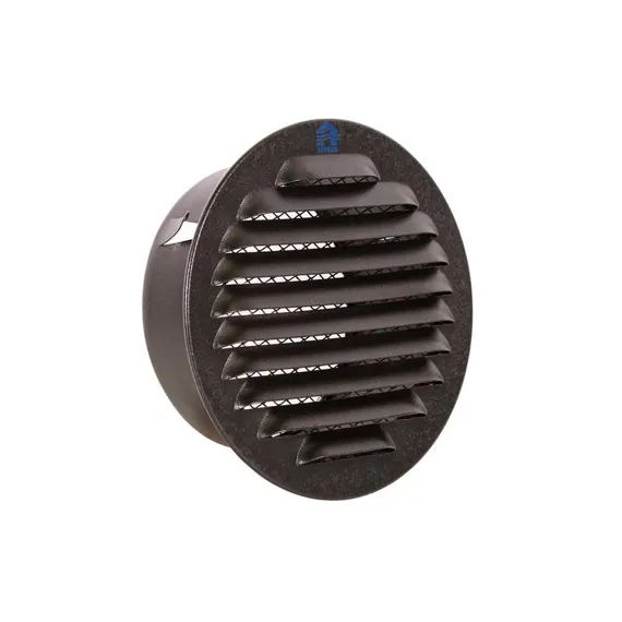 INBOUW SCHOEPENROOSTER ROND 435/R ALU Ø100 STRUCTUUR 9005 ZWART REF:10563 RENSON