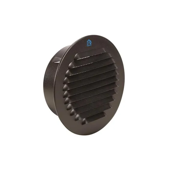 INBOUW SCHOEPENROOSTER ROND 435/R ALU Ø120 STRUCTUUR 9005 ZWART REF:17463 RENSON
