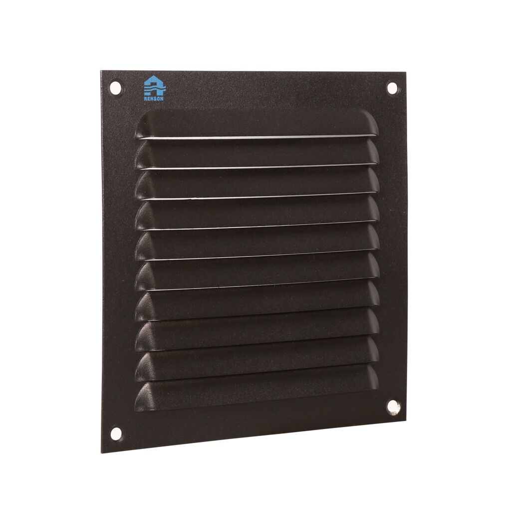 OPBOUW SCHOEPENROOSTER PLAT 436 ALU 150X150 STRUCTUUR 9005 ZWART REF:8329 RENSON