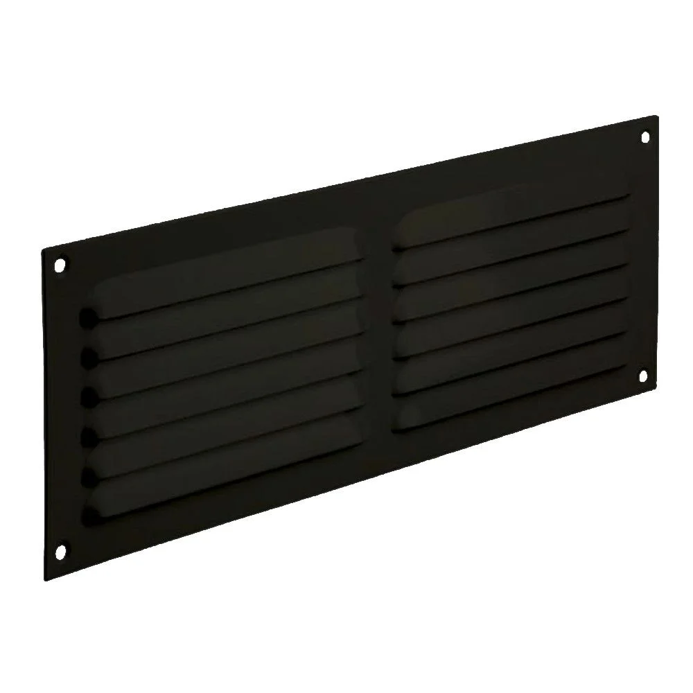 OPBOUW SCHOEPENROOSTER PLAT 436 ALU 200X100 STRUCTUUR 9005 ZWART REF:16256 RENSON