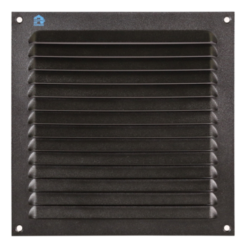 OPBOUW SCHOEPENROOSTER PLAT 436 ALU 200X200 STRUCTUUR 9005 ZWART REF:8333 RENSON