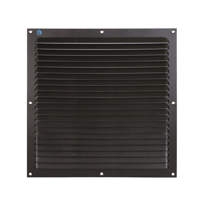 OPBOUW SCHOEPENROOSTER PLAT 436 ALU 300X300 STRUCTUUR 9005 ZWART REF:8714 RENSON