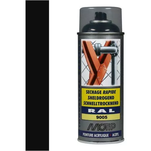 MOTIP INDUSTRIAL RAL 9005 DIEP ZWART HG 400 ML REF:MOT07236 MOTIP