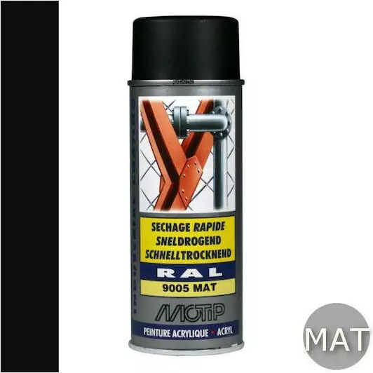 MOTIP INDUSTRIAL RAL 9005 DIEP ZWART MAT 400 ML REF:MOT07238 MOTIP
