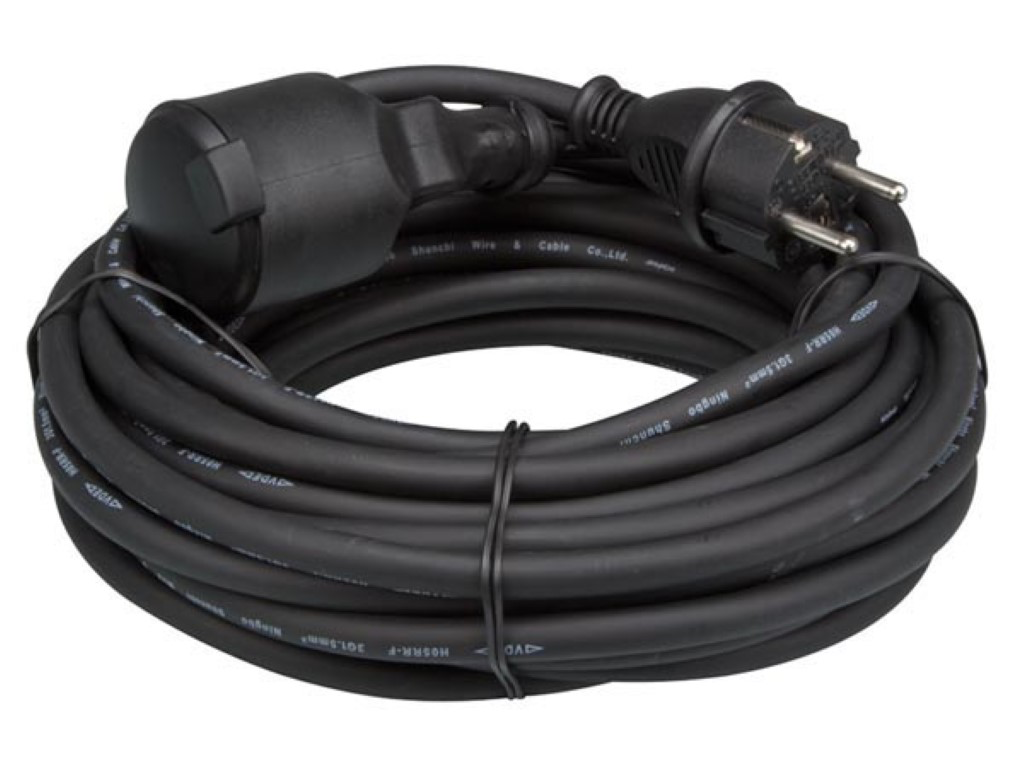 RUBBER VERLENGKABEL 10M 3G 1.5 PENAARDE REF:EC10R15