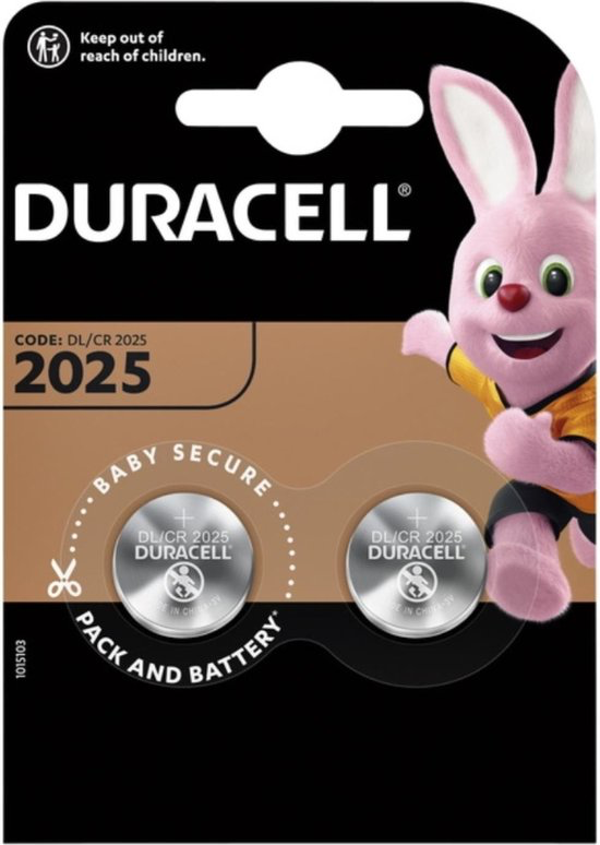BATTERIJ CEL DL2025 LITHIUM 3V 2X REF:163751195 DURACELL
