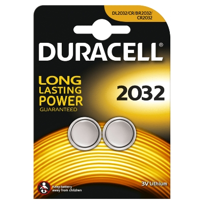 BATTERIJ CEL DL2032 LITHIUM 3V 2X REF:163751206 DURACELL