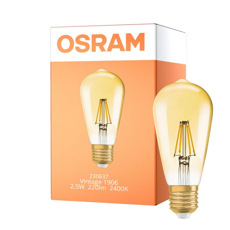 1906 LED EDISON GOUD E27 2.5W WW REF:590190618 OSRAM