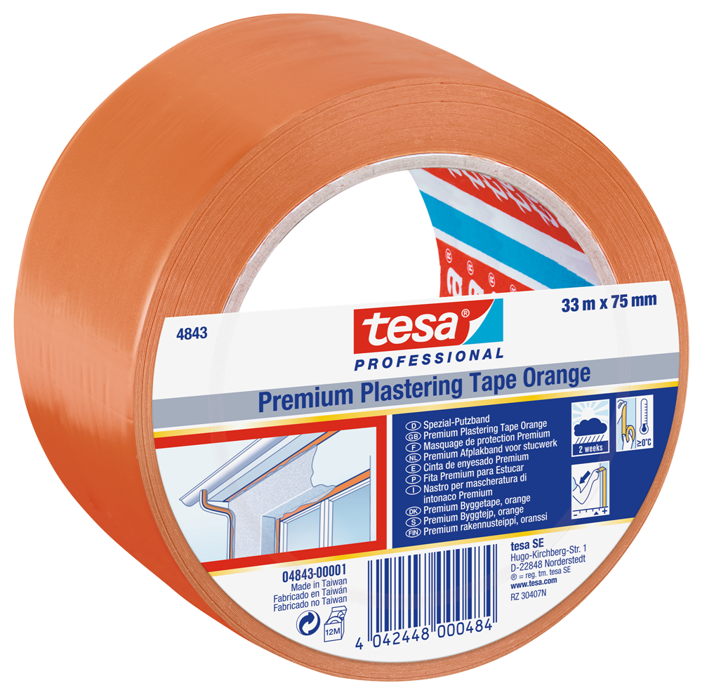 TESA  PLAST 2 W. OUTDOOR ORANJE 33MX75MM REF:04843-00001-16 TESA PRO