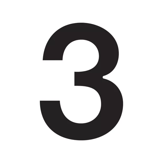 HUISNUMMER PLAT 3 ZWART REF:2053410 HDD