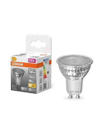 LED REFL GU10 575LM 6.1W WW REF:590445738 OSRAM