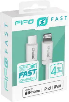 USB-KABEL VAN 1,2 M MFI NAAR IPHONE – SNELLADEN REF:094035 FIFO 